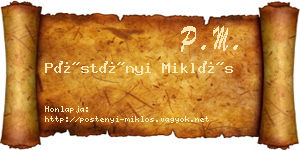 Pöstényi Miklós névjegykártya